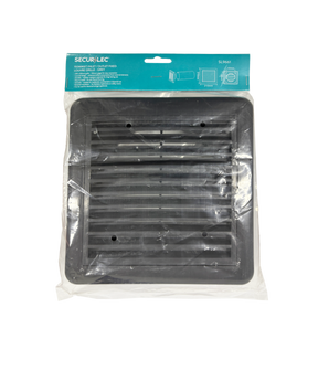 Securlec 150mm grey inlet/outlet fixed louvre ducting grille, original product listing photo showing spigot and grille face