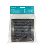 Securlec brown louvred ducting grille, 100mm multi fit spigot, front view