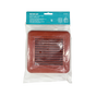 Securlec terracotta louvred ducting grille, 100mm multi fit spigot, front view
