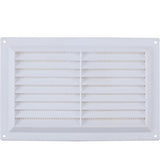 White louvre vent 229 x 152mm with flyscreen for airbrick and plaster vent openings