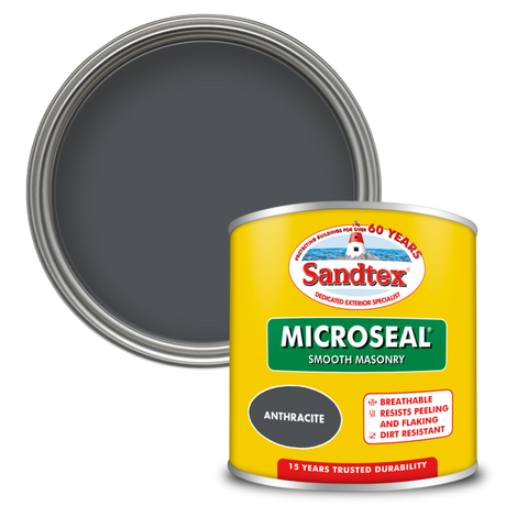 Sandtex Smooth Masonry Paint tin, Anthracite, 150ml