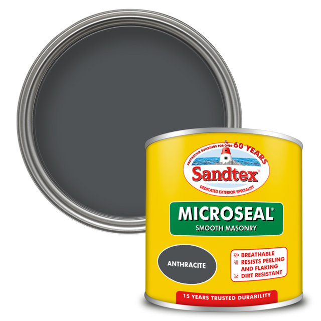 Sandtex Smooth Masonry Paint tin, Anthracite, 150ml