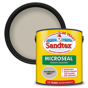 Sandtex Smooth Masonry Paint tin, Plymouth Grey, 2.5L