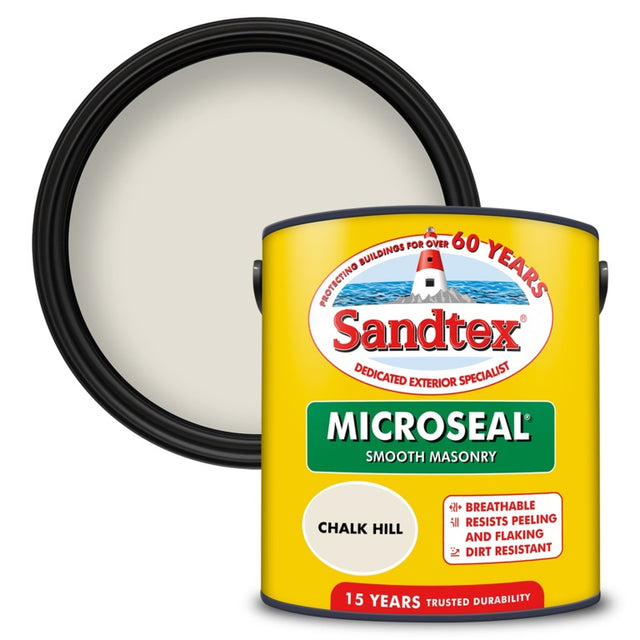 Sandtex Smooth Masonry Paint tin, Chalk Hill, 2.5L