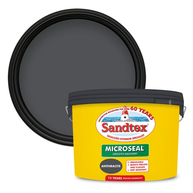 Sandtex Smooth Masonry Paint tin, Anthracite, 10L