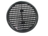 Securit circular louvred vent 165mm in black, full round profile studio photo