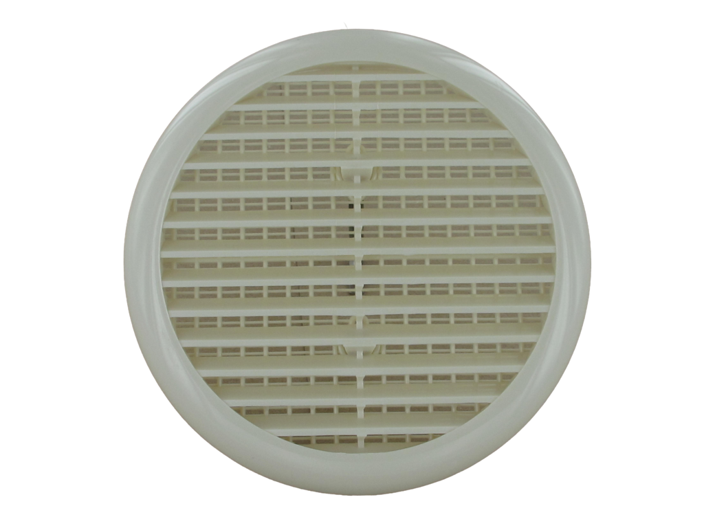 Securit circular louvred vent 165mm in white, full round profile studio photo