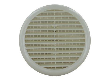 Securit circular louvred vent 165mm in white, full round profile studio photo