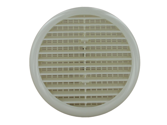 Securit circular louvred vent 165mm in white, full round profile studio photo