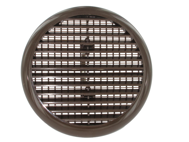 Securit circular louvred vent 165mm in brown, full round profile studio photo
