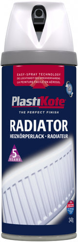 PlastiKote White Satin Radiator Spray Paint 400ml aerosol can