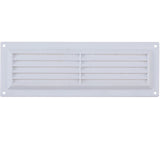 White louvre vent 229 x 76mm with fixed flyscreen for single brick course airbrick openings