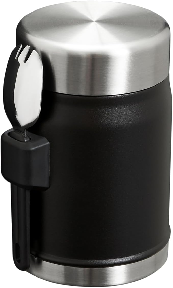STANLEY Legendary Food Jar + Spork | Matte Black Pebble | 0.4L