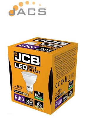 JCB LED GU10 5W 350 lumen 3000K warm white bulb, side profile