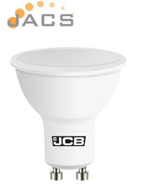 JCB LED GU10 5W 350 lumen 3000K warm white bulb, base and pins