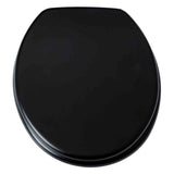 Blue Canyon Hampton black MDF wood-finish toilet seat, closed lid view