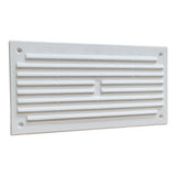 White 6 x 3 inch louvre air vent grille with flyscreen cover, overall size 165 x 85mm