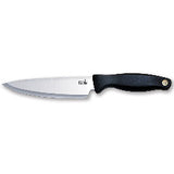 Kitchen Devils Cook's Knife with broad plain edge blade and moulded black handle