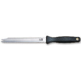 Kitchen Devils Roast Meat and Bread Knife with black moulded handle and double-ended serrated scalloped blade
