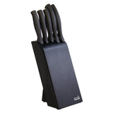 Kitchen Devils Control wooden knife block with five Japanese steel taper ground blades