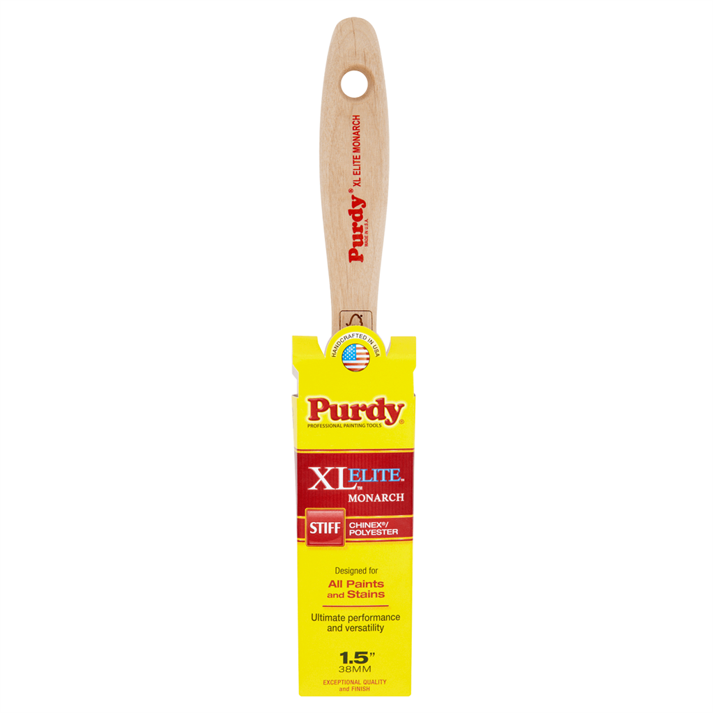 Purdy Monarch XL Elite 1.5 inch synthetic paint brush with beavertail hardwood handle