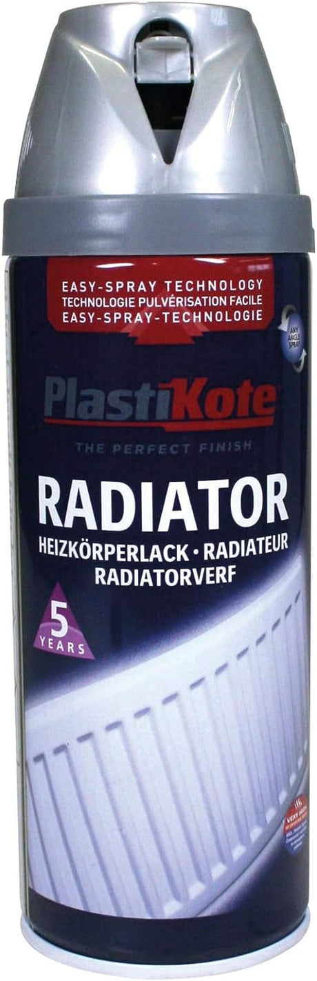 PlastiKote Satin Chrome radiator spray paint can, 400ml aerosol