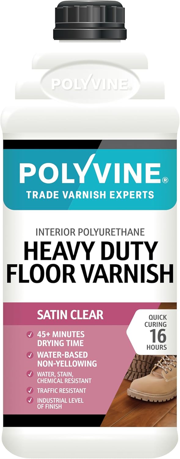 Polyvine Heavy Duty Satin Floor Varnish - 1L