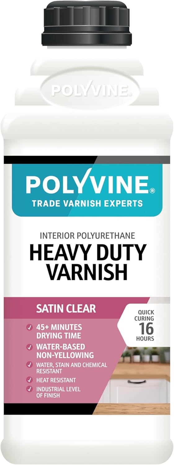 Polyvine Satin Heavy Duty Wood Varnish - 500ml