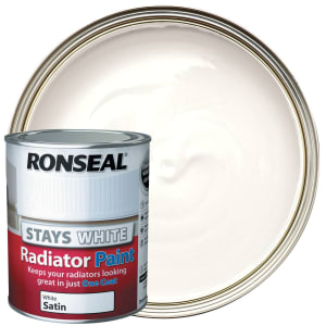 Ronseal Stays White One Coat Radiator Paint Satin 750ml can