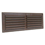 Brown 9 x 3 inch plastic louvre air vent grille with flyscreen cover for an airbrick opening