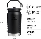 STANLEY IceFlow™ Flip Straw 2.0 Jug | 1.9L | BLACK