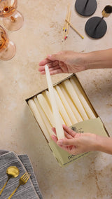 Price's Candles Tapered Dinner Candle Unwrapped 50 Pack - Ivory