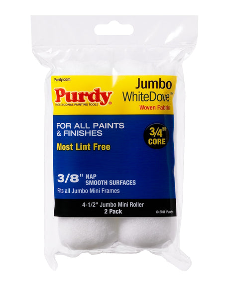 Purdy White Dove Jumbo mini roller sleeve 4.5 inch pack of 2 in retail packaging
