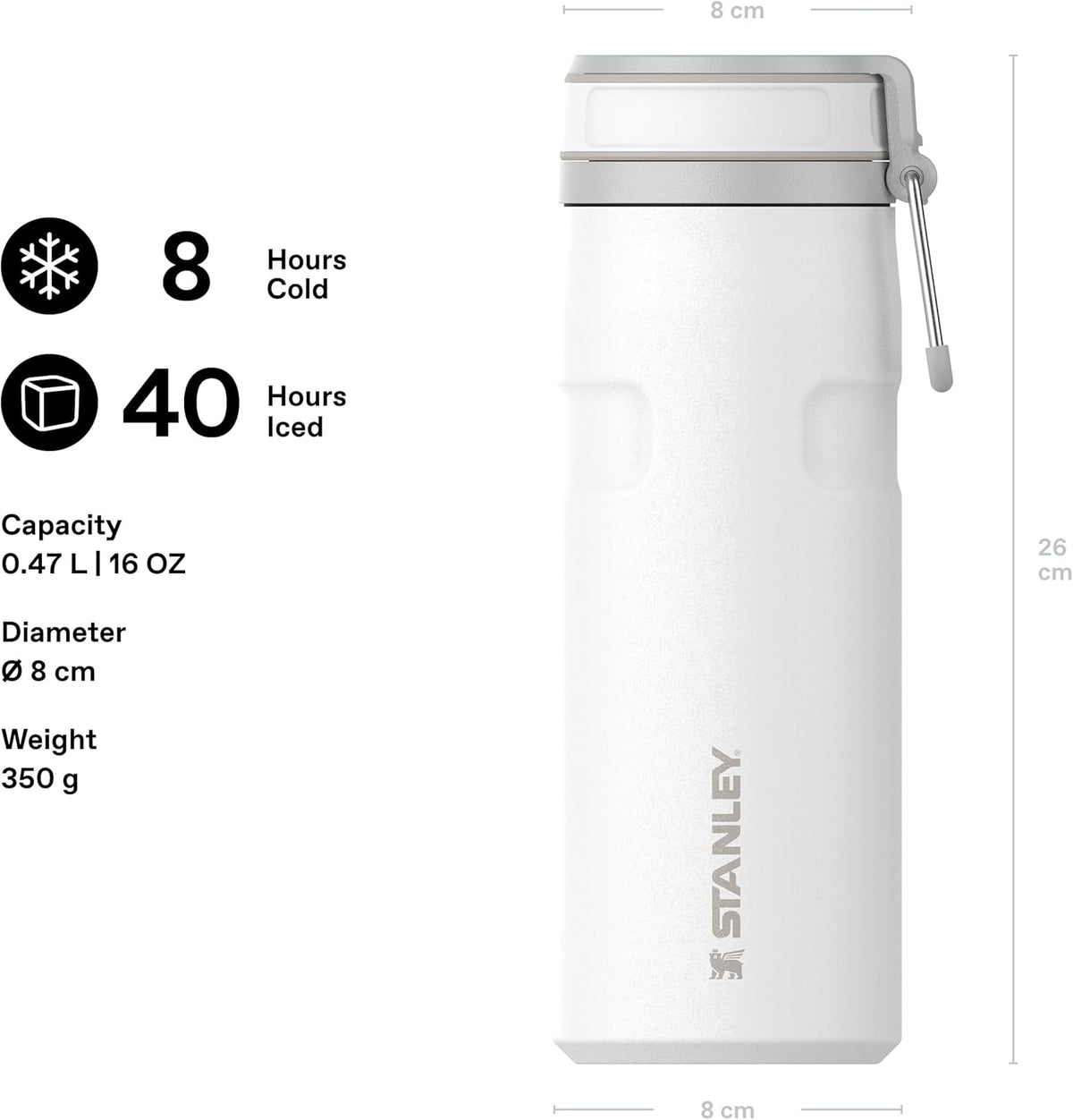 STANLEY IceFlow™ Bottle Twist Flip | Frost | 0.47 L