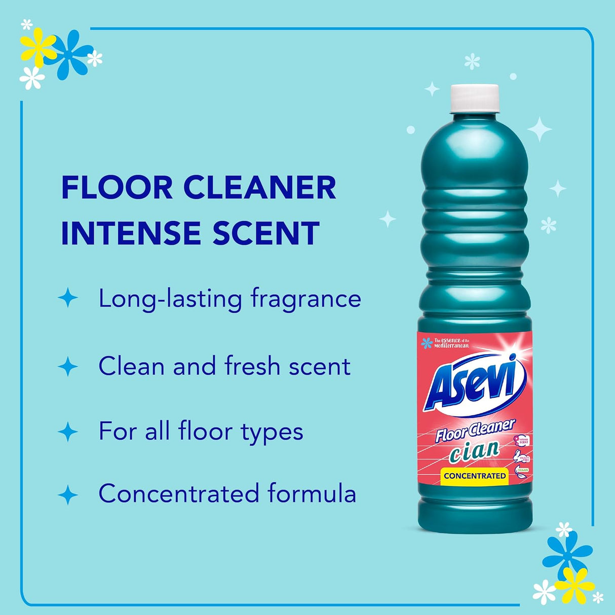 Asevi Concentrated Floor Cleaner 1L - Cian