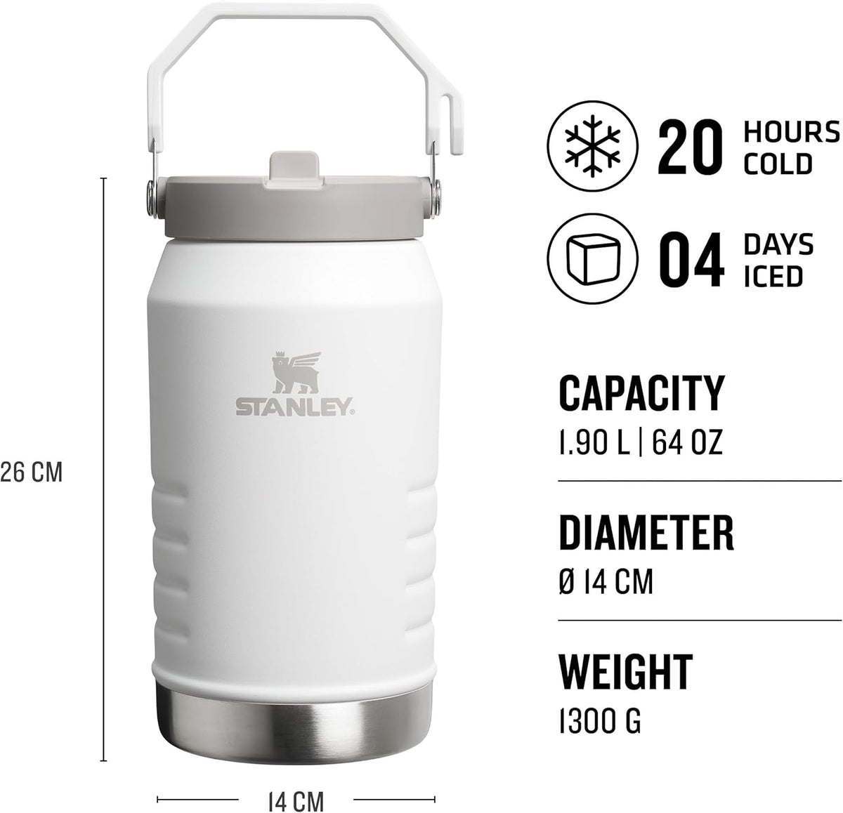 STANLEY IceFlow™ Flip Straw 2.0 Jug | 1.9L | Frost