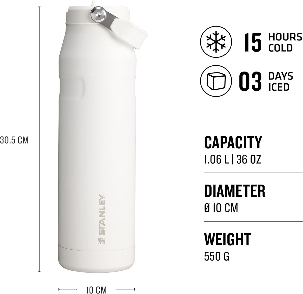 STANLEY Cup IceFlow™ Bottle Flip Straw 2.0 Frost | 1.06L