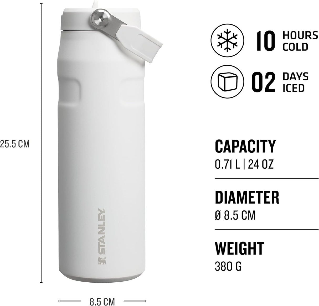 STANLEY Cup IceFlow™ Bottle Flip Straw 2.0 Frost | 0.7L