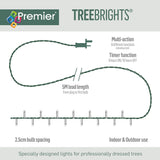 Premier 1000 LED Multi Action Treebrights With Timer - White/Warm White/Green Cable