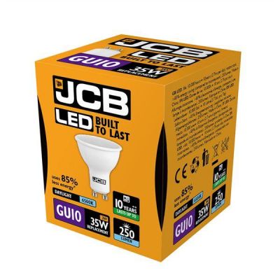 JCB GU10 LED bulb 3W 250lm daylight 6500K close-up