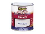 Rustins radiator enamel gloss white paint can, 500ml