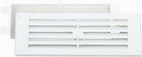 White plastic louvre vent 9x3 showing angled slats and flyscreen mesh