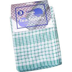 Cotton Tea Towels - Squeaky Clean Rice Weave Tea Towels Pack of 3