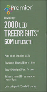 Premier 2000 LED Multi Action Treebrights With Timer - Vintage Gold/Green Cable