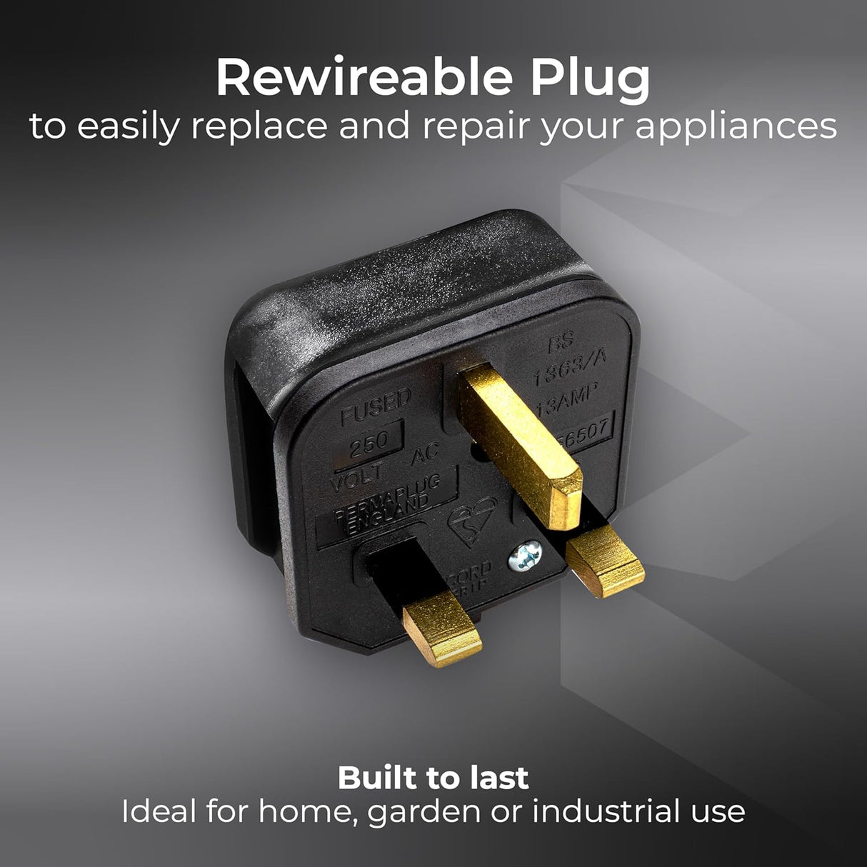 Masterplug Heavy Duty Plug - 13 Amp Black