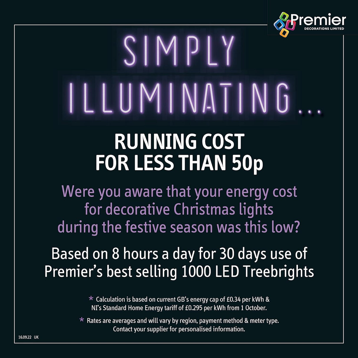 Premier 1000 LED Multi Action Treebrights With Timer - Red & Vintage Gold/Green Cable