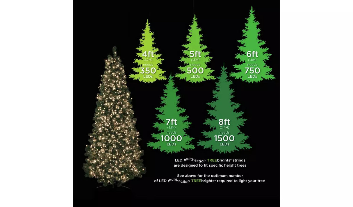 Premier 2000 LED Multi Action Treebrights With Timer - Warm White/Green Cable