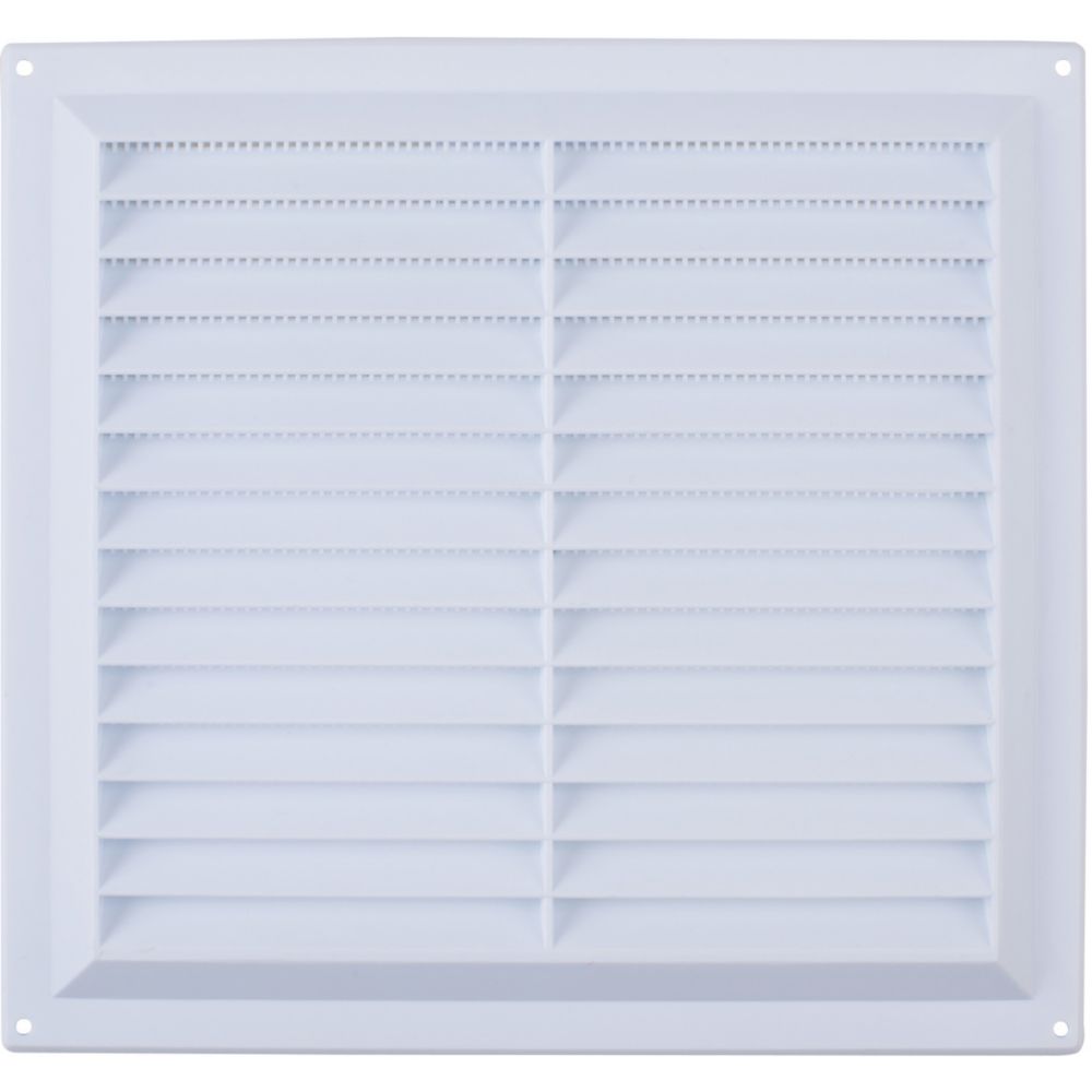White louvre vent 229 x 229mm three course airbrick cover with flyscreen