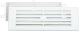 9x3 inch white louvred vent with removable flyscreen, angled product shot