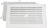 9x6 inch white louvred vent with removable flyscreen, angled product shot